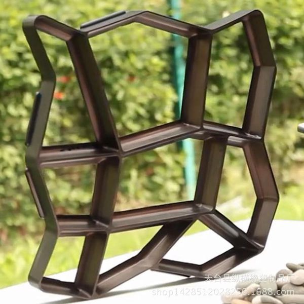 

garden diy plastic path maker mold manually paving courtyard stone road cement brick mold auxiliary tools - 4