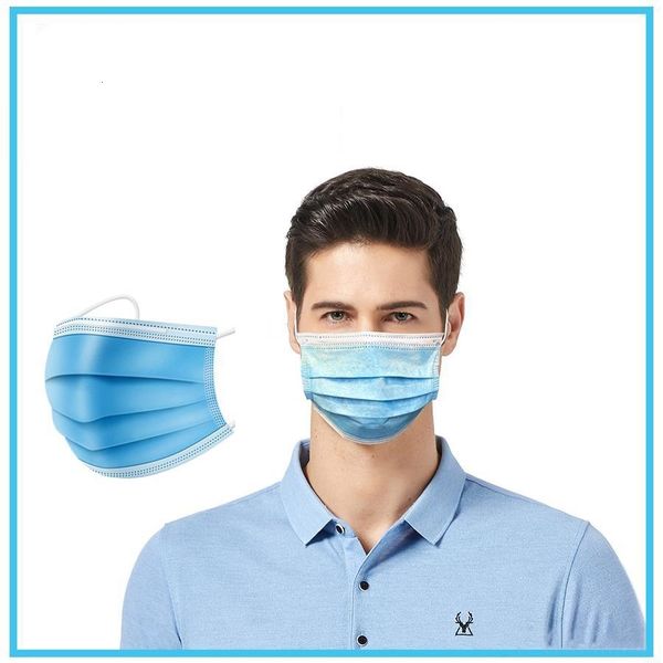

wholesale [in stock] bluesoft earloops face masks mask blue 3 ply mouth er for care