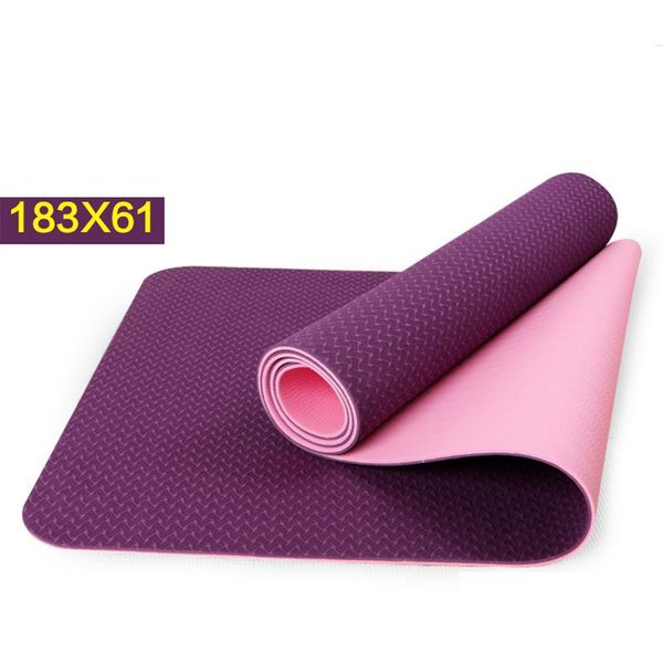 

tpe yoga mats fitness skid environmental tasteless soft comfortable colchonete fitness yoga gym exercise mats 183*61*0.6