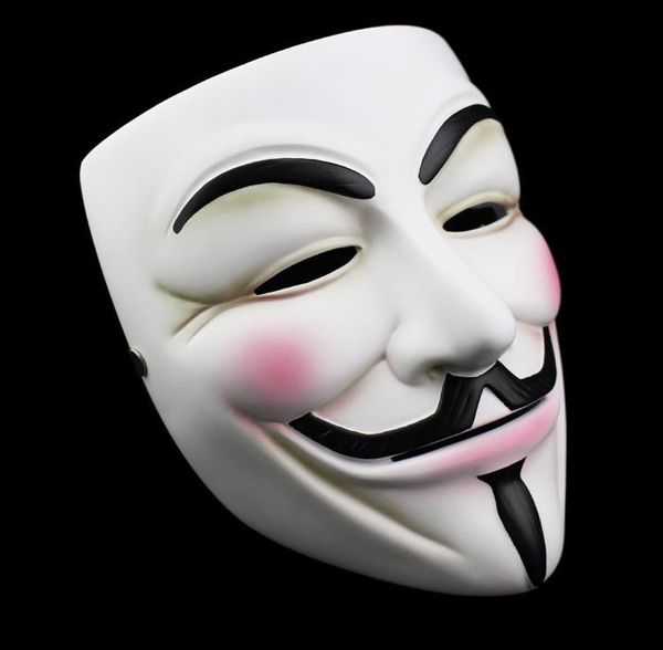 Weiße V-Maske Maskerade-Maske Eyeliner Halloween Vollgesichtsmasken Party Requisiten Vendetta Anonymous Movie Guy Großhandel SN1179