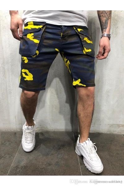 

camouflage loose mens cargo shorts fashion knee length mens short trousers new arrival, White;black