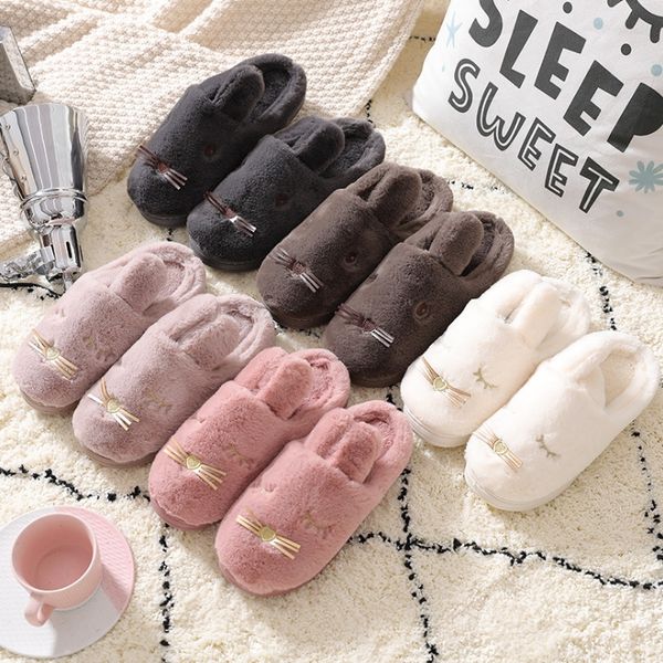 

Winter 2019 cotton lipper cartoon home anti lip bag with cotton hoe a three member mao mao moon hoe plu h men