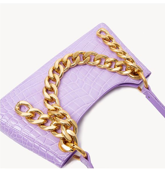 

лягушка bao 19 нового apedemod подмышек сумка коренастых цепей сумка багет крокодил pattern кожа ниша мешок плечо женщины