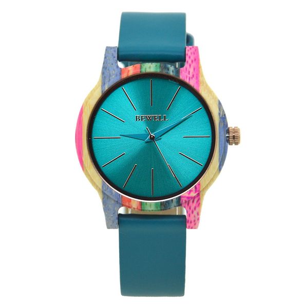 

bewell watch manufacturer supplies women's quartz watches, fashion colored bamboo watches, simple watches for women, Black;brown