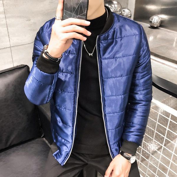 

new shiny winter jacket men warm casual shiny parkas cotton stand collar winter coats male padded overcoat outerwear clothing4xl, Black