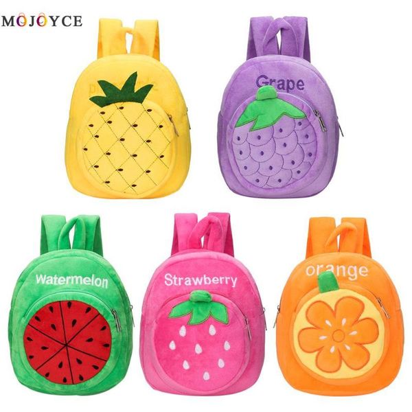 

kids plush school shoulder bag kindergarten colorful fruit cute backpack