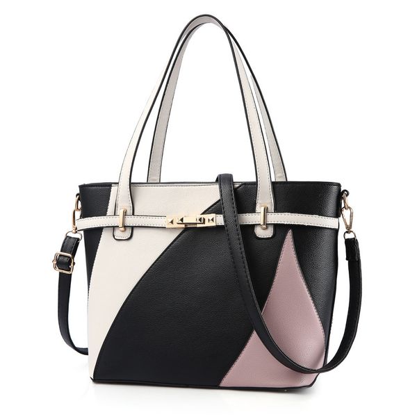 

new women's bag pu leather contrasting color fashion ladies shoulder messenger handbag #197510