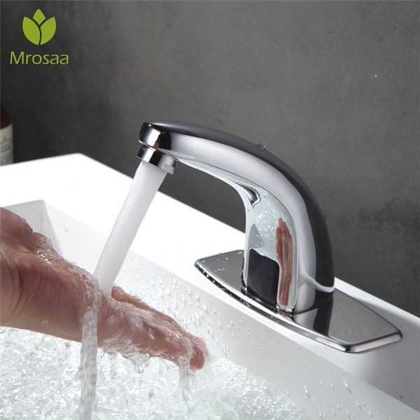 

mrosaa smart automatic inflared sensor basin faucet water saving inductive electric water taps sink mixer touchless faucet