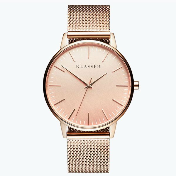 

klasse14 women's fashion male watch men strap quartz watch women rose gold stainless steel mesh band gold womens watches, Slivery;brown
