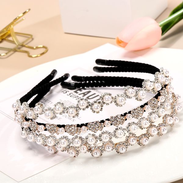 

elegant fashion wedding birthday crystal pearl hair bands headband hair accessories ornaments head wear hoop for women girls