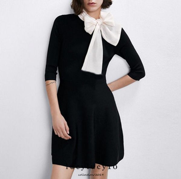 

party casual work fashion luxury designer long sleeve franch style dresses for women a50, Black;gray