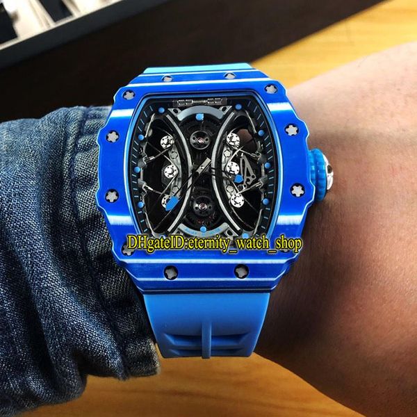 

топовая версия rm 53-01 pablo mac donough ntpt carbon fiber blue case skeleton dial miyota automatic rm53-01 мужские часы резиновые дизайнер, Slivery;brown