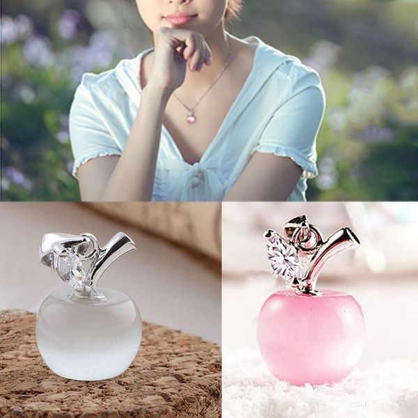 

new outstanding apple shape moonstone silver pendants diy necklace accessories jewelry without chain gift nl-0360