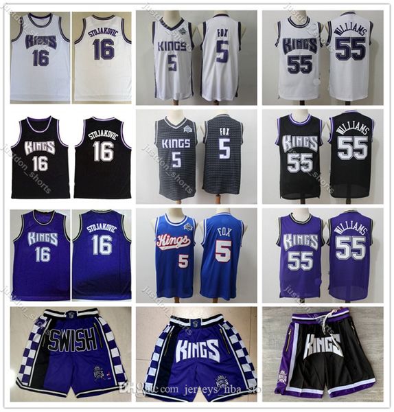 

mens throwback jerseys de'aaron 5 fox marvin sacramento 35 bagley iii jason 55 williams basketball shorts kings peja stojakovic, Black;red