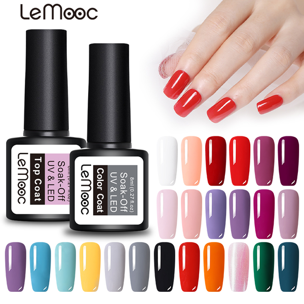 

lemooc 8ml color nail gel polish 50 colors soak off led uv gel pumpkin color nail varnish long lasting nail art varnish