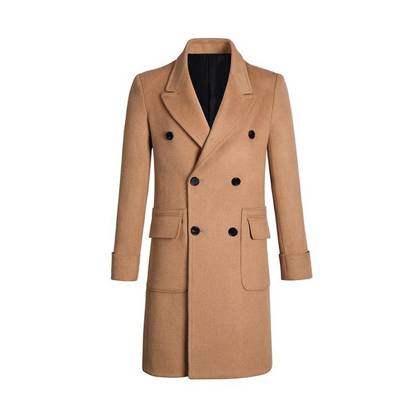 

2019 autumn winter men's fashion woolen overcoat, Black