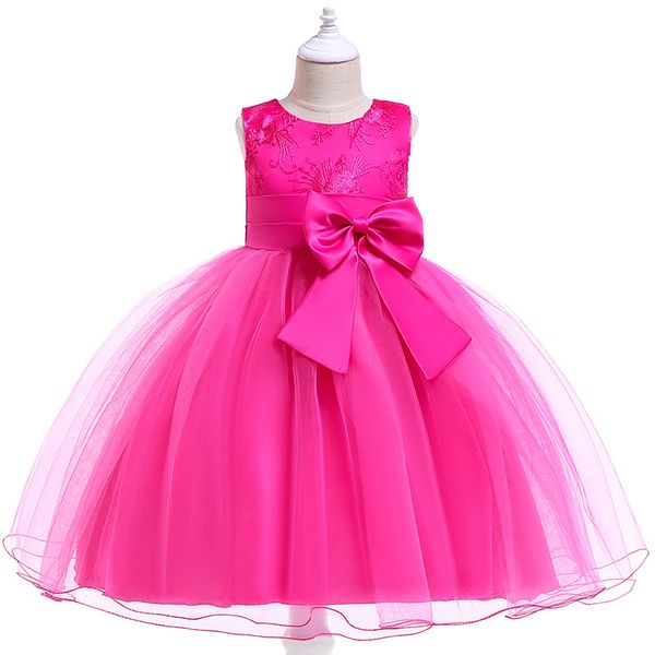 

2020 kids ceremony party dresses printing princess wedding clothing girl christmas party fluffy dress birthday costume, Red;yellow