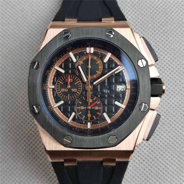 

man watch quartz satch luxury man chronograph watches stainless steel wrist watch for man rubber band a20, Slivery;brown