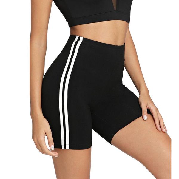 

new fashion women yoga fitness running striped black all seasons casual gym stretch sports shorts trousers, White;red