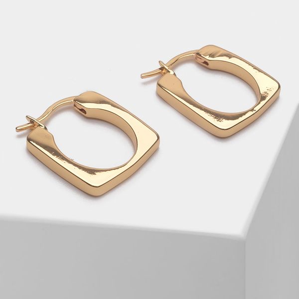 

geometric design simple fashion metal drop earrings, Silver