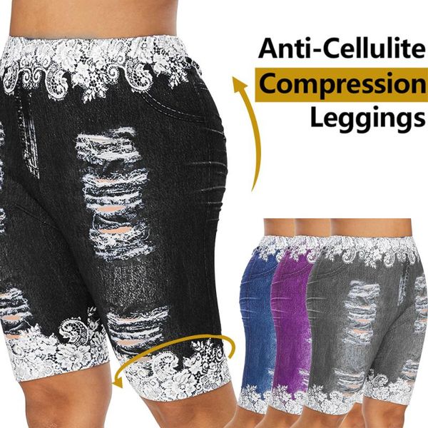 

running shorts women lace ripped denim high waist summer fitness sports short pants casual ladies gym yoga, Black;blue