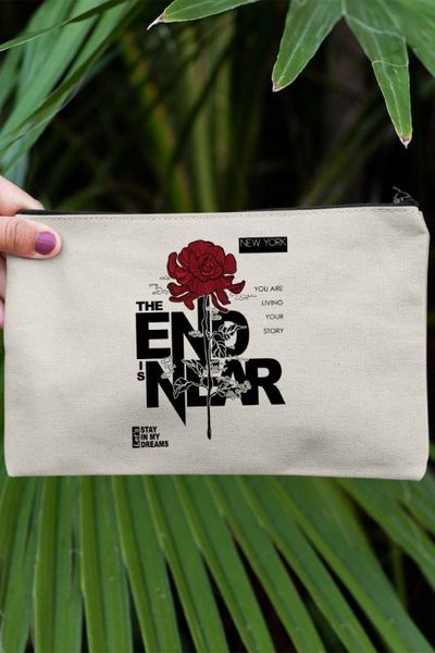 

angemiel clutch the end is near portfolio hand makeup bag, Silver