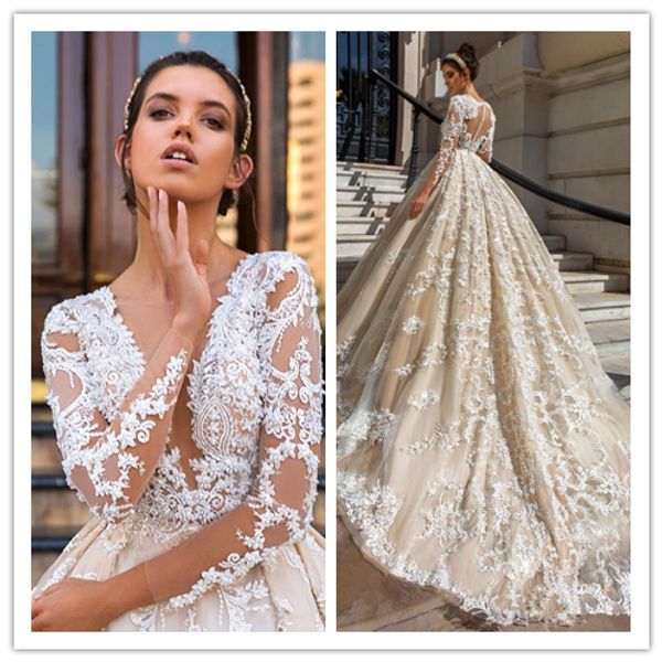 

berta wedding dresses spaghetti neck beads 3d-floral appliques lace backless bridal gowns crystal sweep train bride dress robe de mariee, White
