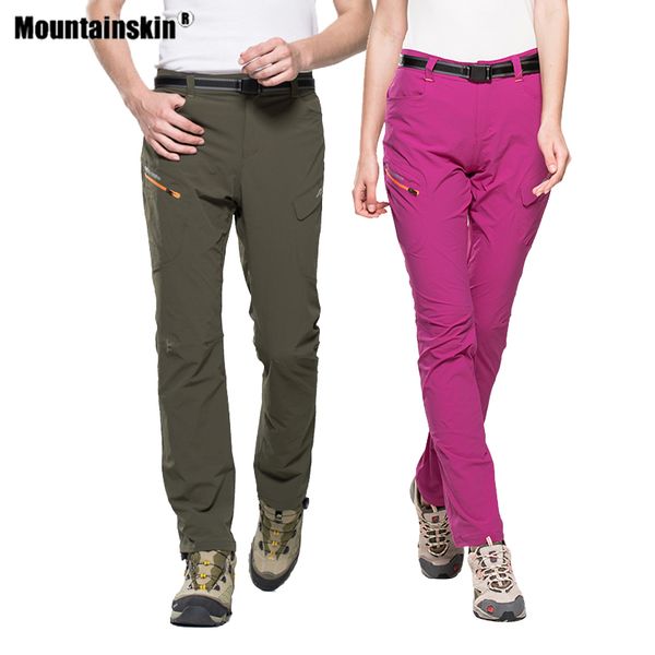 

mountainskin men women summer quick dry hiking pants outdoor sport camping fishing climbing trekking male female trousers va508, Black;green