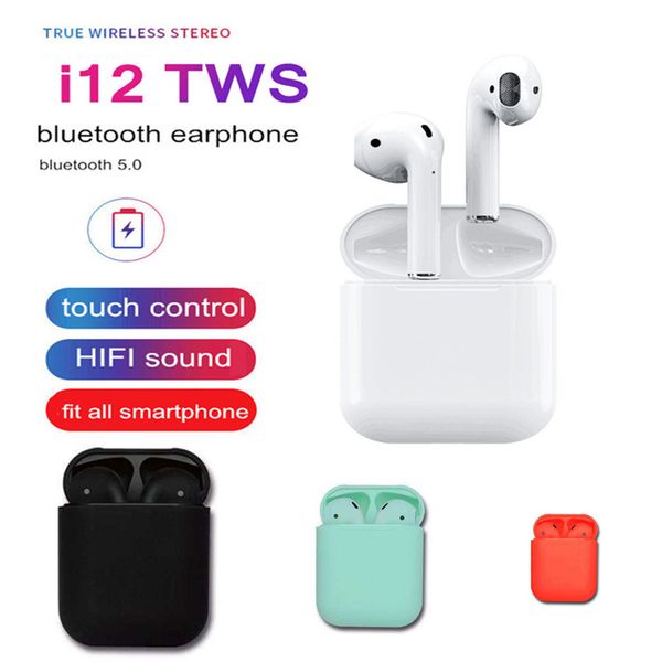 

I12 tw bluetooth 5 0 wirele bluetooth headphone earphone colorful touch control wirele head et earbud with charger box