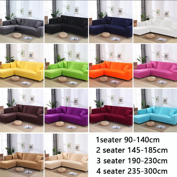 

2pcs solid color sofa cover set couch cover elastic corner sofa covers for living room stretch l shaped chaise longue slipcover