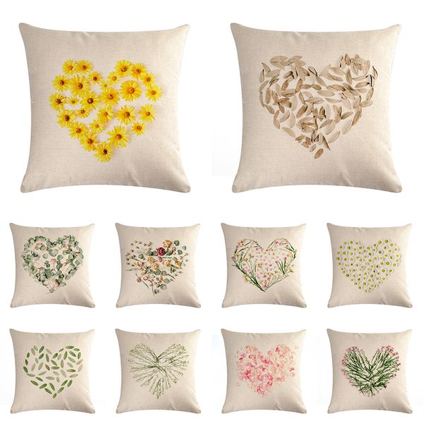 

сердце любовь цветочные украшения покрытый цветочные фон картина диван бросьте наволочка хлопок белье подушка zy848