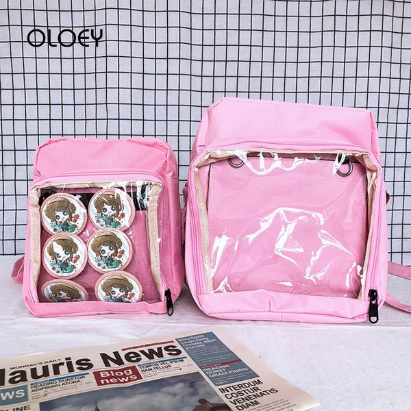 

2019 new transparent clear small women bag canvas kawaii harajuku crossbody bag lovely ita casual messenger shoulder bags