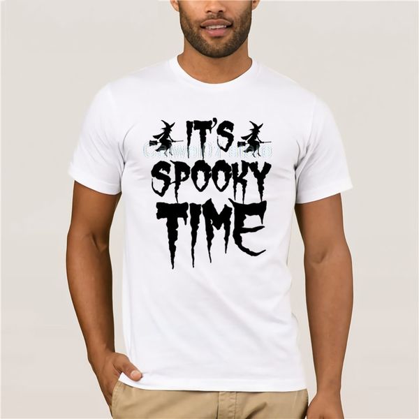 

summer fashion street sleeve t-shirt trends its spooky time halloween funny witch gift casual loose summer t shirt for men, White;black