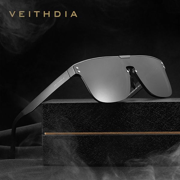 

veithdia brand fashion retro aluminum sunglasses polarized integrate lens vintage eyewear accessories sun glasses for men v6881 t191230, White;black