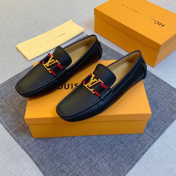 

the men trainers shoes fashion luxury real leather flat metal button peas shoes classic casual cycling shoes for men vacation high quality, Black
