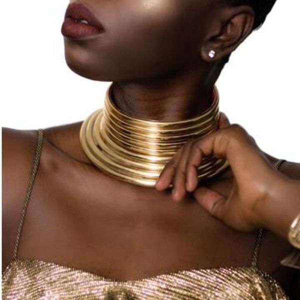 

lzhlq africa bohemian necklace for women vintage statement choker necklace boho jewelry, Golden;silver