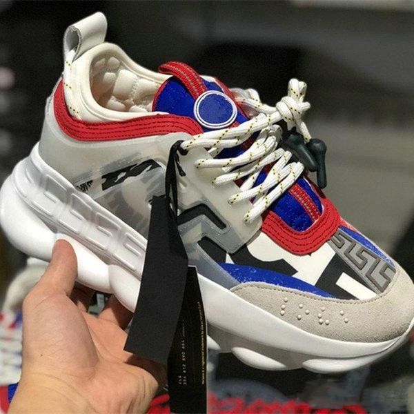 

2019 new luxury chain reaction men women ca ual hoe di trict medu a lux chau ure trainer lightweight femme ver ace 13 ize 13 36 45, Black
