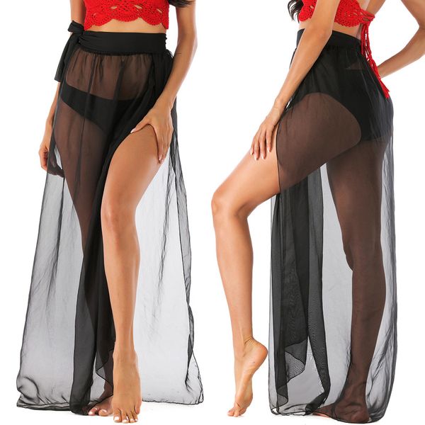 

summer beach dresses cover-ups woman capes on swimsuit cape for the women irregular bind chip day silk chiffon perspective, Blue;gray