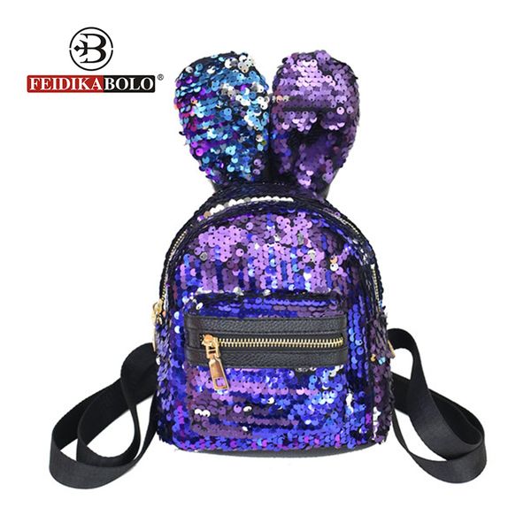

feidikabolo fashion brand desiger women backpack for girls school backpacks sequin bagpack bling bags for women 2018 back pack