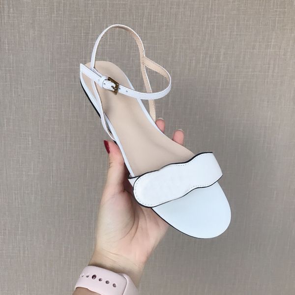 

2019 brand women leather mid-heel sandal adjustable ankle strap 6.5cm high chunky black red white sandal shoes luxury shoes size eu35-40