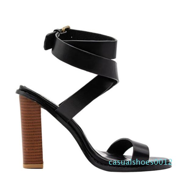 

нове 2019 кожа strappy оле каблђки женин ђникалнй конѬђкоѬ оѬоконене toe, Black