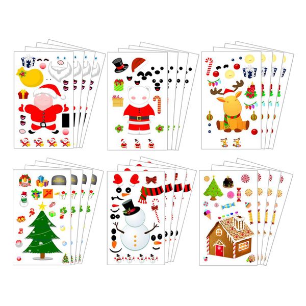 

24 sheets christmas holiday sticker packing label wrapping sticker kids diy
