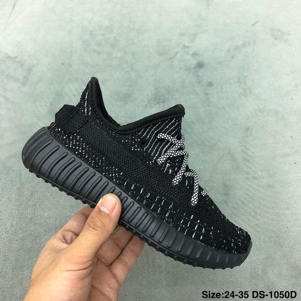 

kanye west infant runners true form static clay hyperspace kids running shoes children toddler trainers boy girl student sneaker, Black