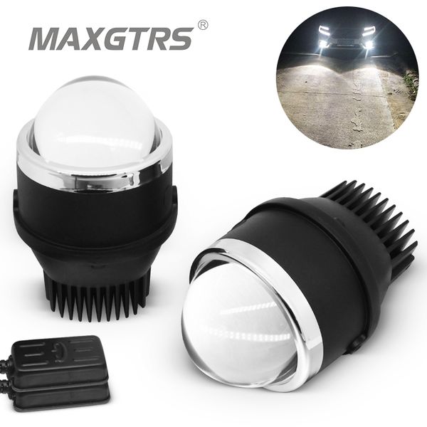 

2x universal led bi-xenon auto/motorcycle fog light high low beam projector lens car driving lamps 3.0 inch retrofit car styling