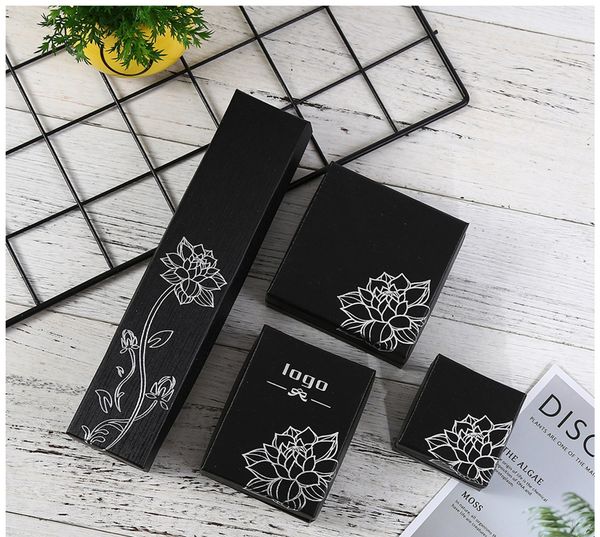 

[ddisplay]lotus black tiny jewelry box glamour ring boxes wayfair earring small jewelry display personalized necklace package box for girl, Black;white