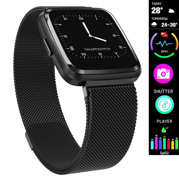 

winsun heart rate fitness watch digital fashion smart watch women men steel mesh strap pedometer sports running wrist watch electronic