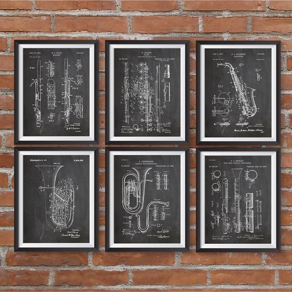 

music art posters vintage music patent prints classical instrument wall art canvas painting wall decor musician gifts