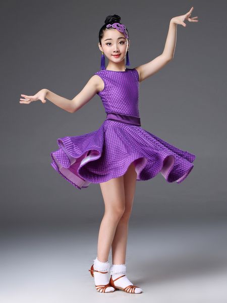 

children's latin dance costume girls professional practice competition performance dress summer salsa samba dancewear, Black;red