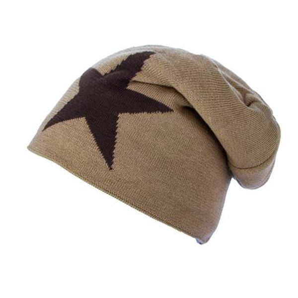 

hat korean version of the tide knit wool hat winter plus velvet warm big five-pointed star head men's outdoor cap wm049, Blue;gray