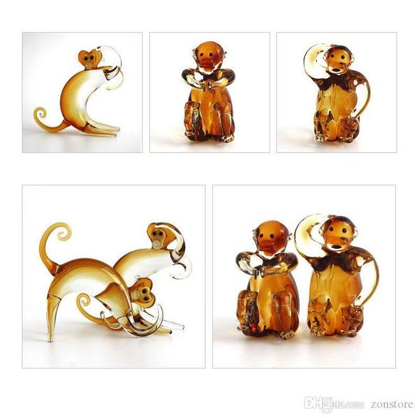 

auspicious monkey ornaments natal zodiac creative glass decoration crafts ornaments with lovely monkey shape for home decoration